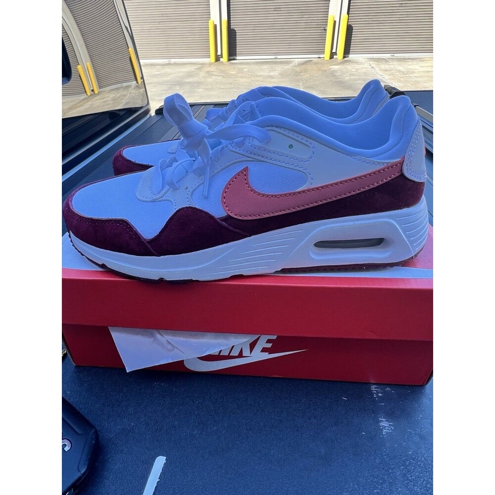 Nike Womens Air Max Sc Sneaker Running FJ3242 100 Size 6.5 White/Maroon Suede - Picture 8 of 10